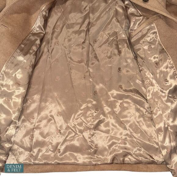 Karl Lagerfeld Paris Camel Wool Blend Puff Sleeve Long Topper Coat Jacket NEW - Picture 8 of 15